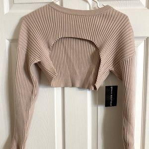 Cropped cut out sweater